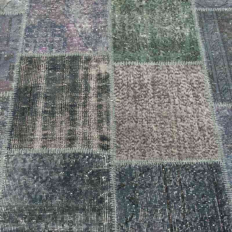 Grey Patchwork Hand-Knotted Turkish Rug - 8'  x 9' 10" (96 in. x 118 in.) - K0018721