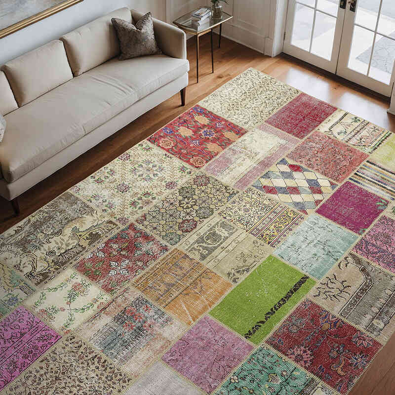 Çok Renkli Patchwork Halı - 253 cm x 343 cm - K0018727