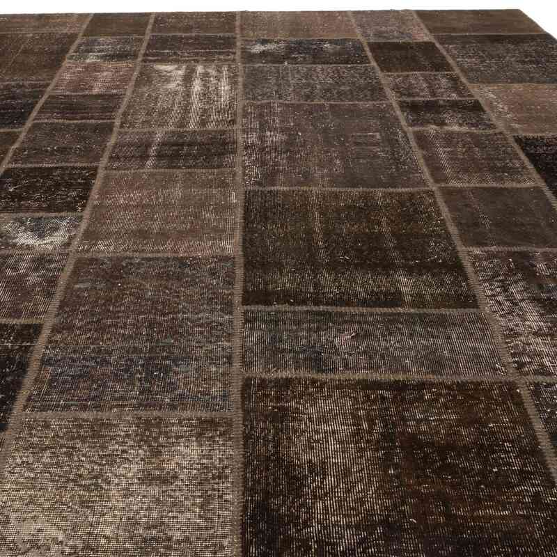 Marrón Alfombra De Retazos Turca Sobre-teñida - 260 cm x 345 cm - K0018729