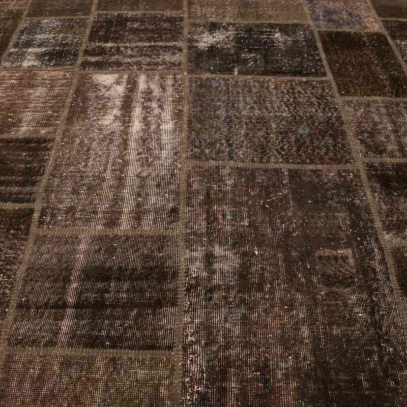 Marrón Alfombra De Retazos Turca Sobre-teñida - 260 cm x 345 cm - K0018729