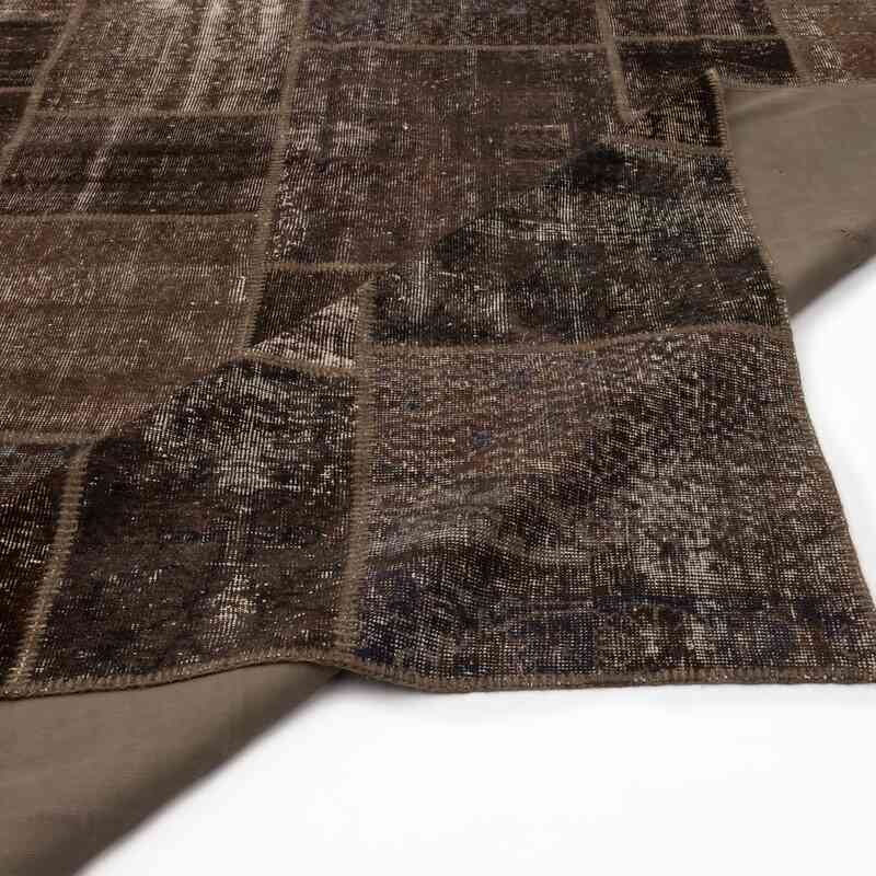 Marrón Alfombra De Retazos Turca Sobre-teñida - 260 cm x 345 cm - K0018729