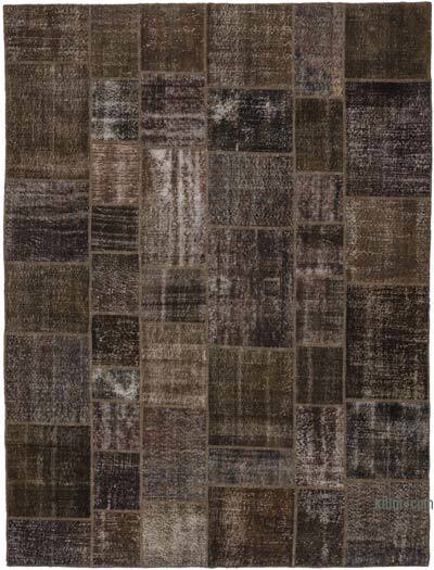 Kahverengi Boyalı Patchwork Halı - 260 cm x 345 cm