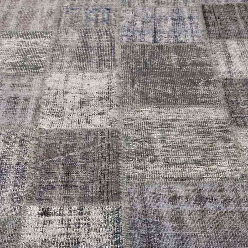 Grey Patchwork Hand-Knotted Turkish Rug - 8' 2" x 11' 6" (98 in. x 138 in.) - K0018730
