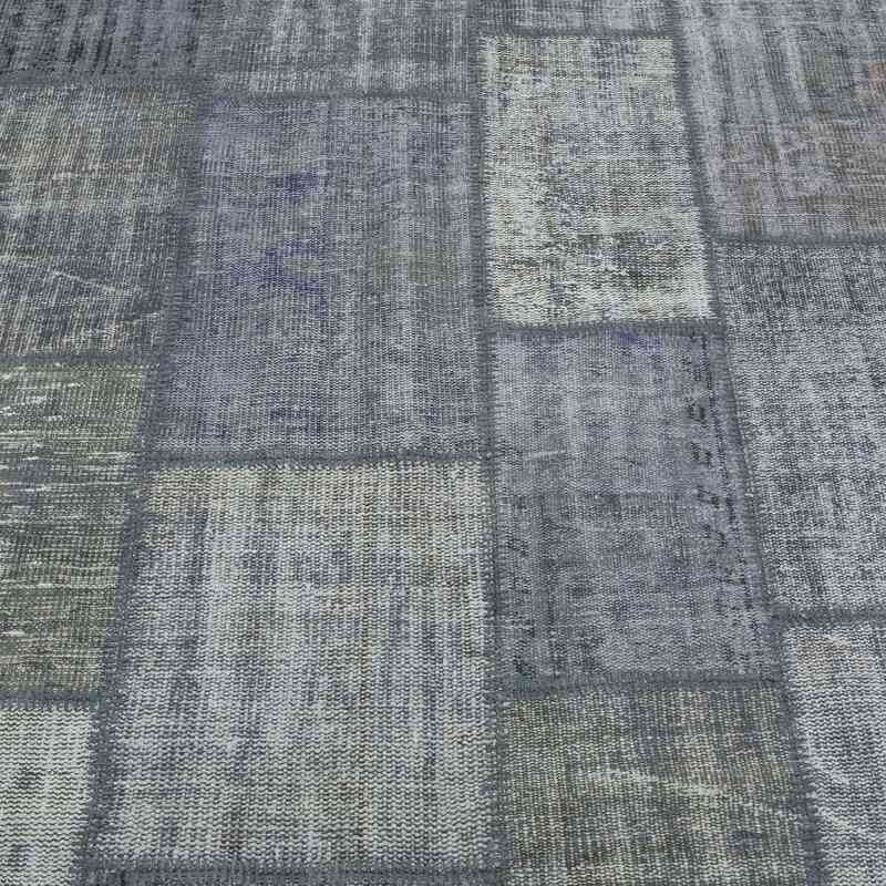 Grey Patchwork Hand-Knotted Turkish Rug - 8' 4" x 11' 7" (100" x 139") - K0018734