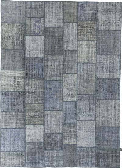 Gri Boyalı Patchwork Halı - 254 cm x 352 cm