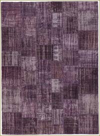 Purple Patchwork Hand-Knotted Turkish Rug - 8' 5" x 11' 6" (101" x 138")
