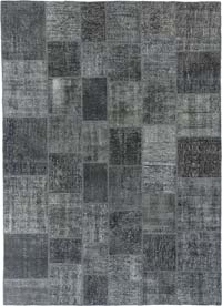 Gray Patchwork Hand-Knotted Turkish Rug - 8' 3" x 11' 7" (99" x 139")