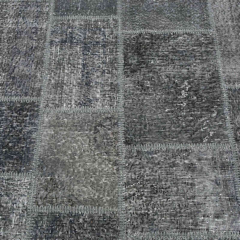 Gri Boyalı Patchwork Halı - 252 cm x 354 cm - K0018736