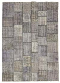 Gri Boyalı Patchwork Halı - 252 cm x 354 cm