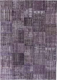 Purple Patchwork Hand-Knotted Turkish Rug - 8' 2" x 11' 5" (98" x 137")