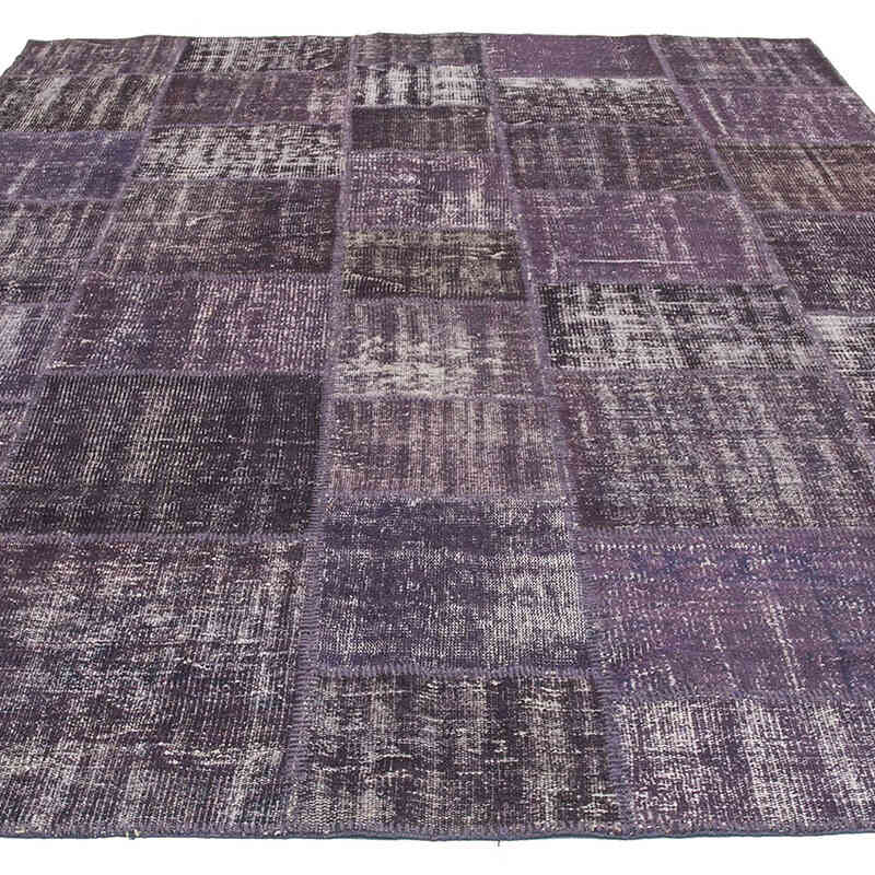 Purple Patchwork Hand-Knotted Turkish Rug - 8' 2" x 11' 5" (98" x 137") - K0018739