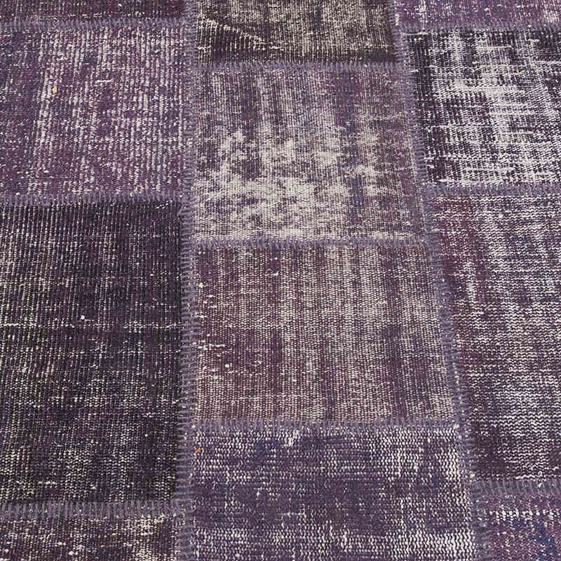 Purple Patchwork Hand-Knotted Turkish Rug - 8' 2" x 11' 5" (98" x 137") - K0018739