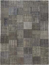 Patchwork Hand-Knotted Turkish Rug - 9' 11" x 13' 2" (119" x 158")
