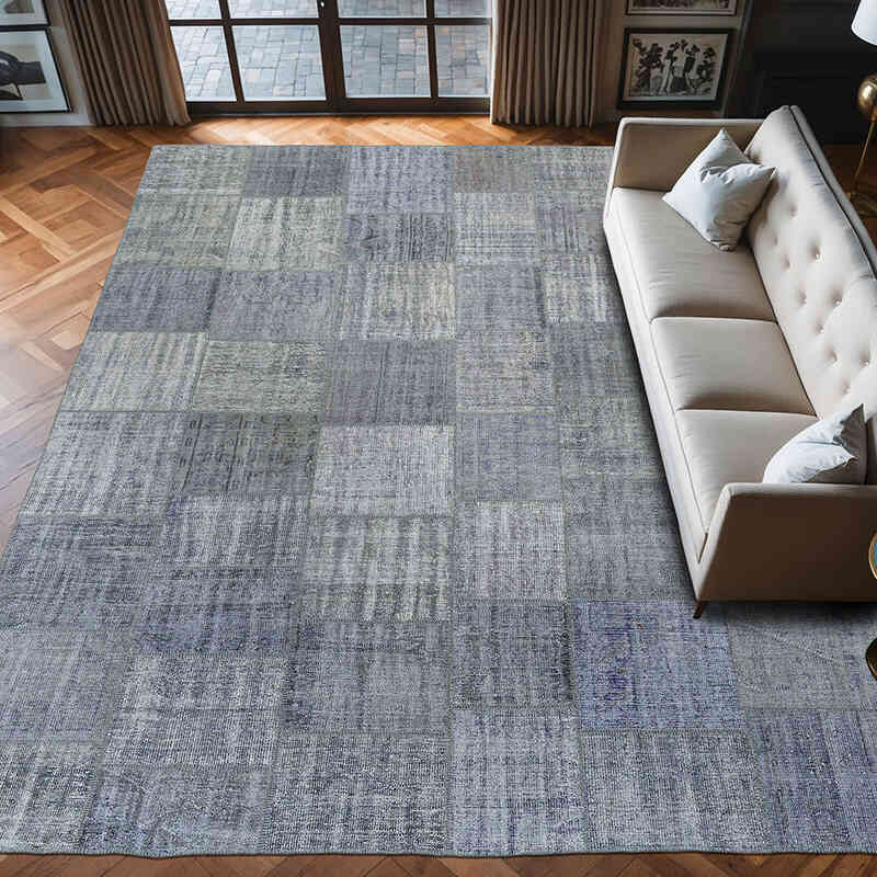 Alfombra De Retazos Turca Sobre-teñida - 302 cm x 402 cm - K0018741