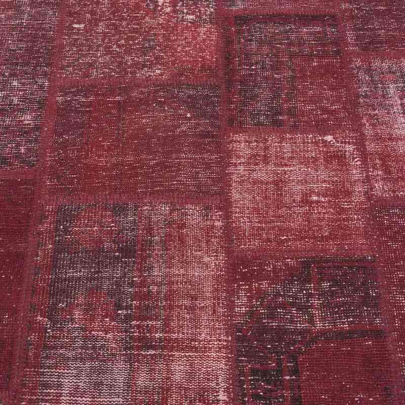 Kırmızı Boyalı Patchwork Halı - 177 cm x 246 cm - K0018767