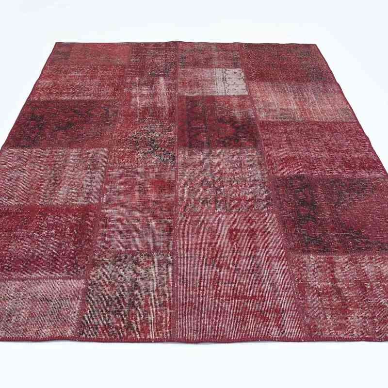 Kırmızı Boyalı Patchwork Halı - 171 cm x 240 cm - K0018775