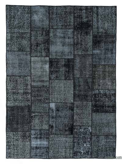 Siyah Boyalı Patchwork Halı - 175 cm x 241 cm