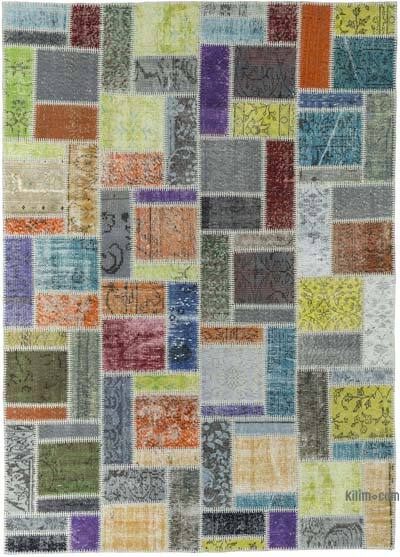 Çok Renkli Boyalı Patchwork Halı - 173 cm x 242 cm