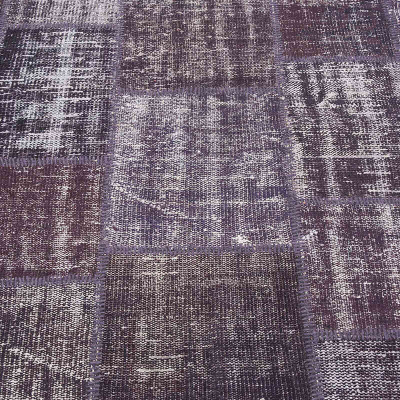 Púrpura Alfombra De Retazos Turca Sobre-teñida - 180 cm x 243 cm - K0018793