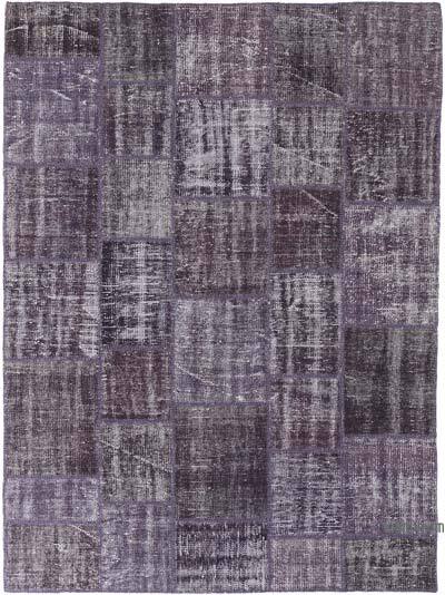 Mor Boyalı Patchwork Halı - 180 cm x 243 cm