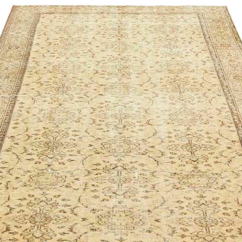 Beige Over-dyed Turkish Vintage Rug - 4' 11" x 8' 6" (59" x 102") - K0019676