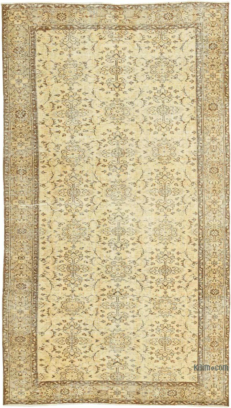 Beige Over-dyed Turkish Vintage Rug - 4' 11" x 8' 6" (59" x 102") - K0019676