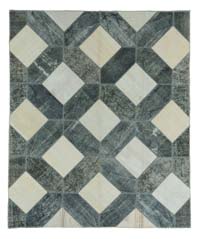 Beige, Gris Alfombra De Retazos Turca Sobre-teñida - 250 cm x 300 cm