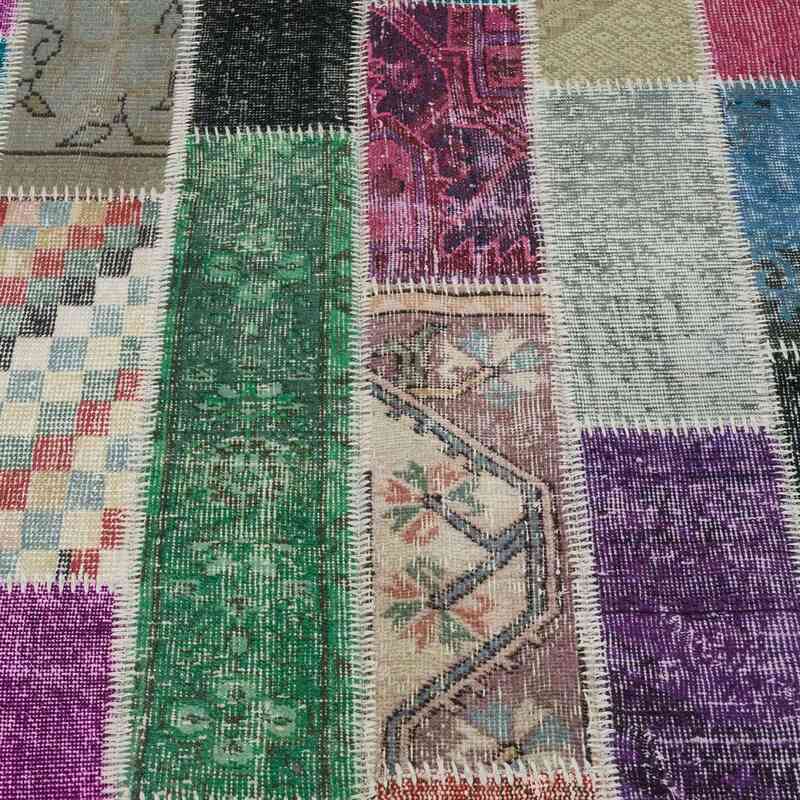 Multicolor Alfombra De Retazos Turca Sobre-teñida - 187 cm x 247 cm - K0020239