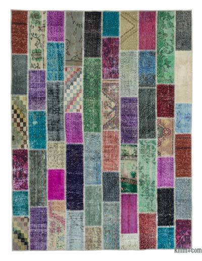 Çok Renkli Boyalı Patchwork Halı - 187 cm x 247 cm