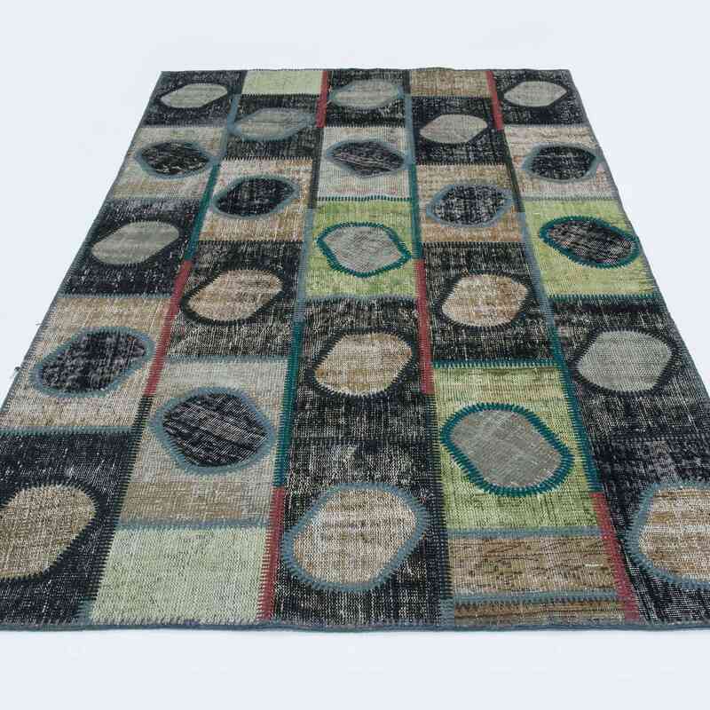 Çok Renkli Boyalı Patchwork Halı - 142 cm x 247 cm - K0020240