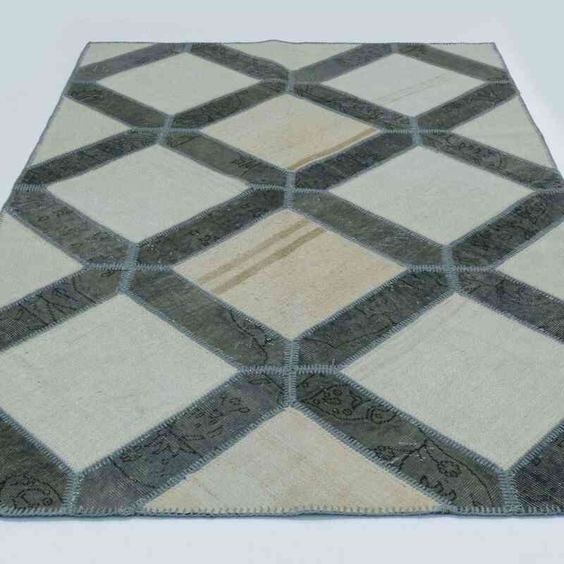 Alfombra De Retazos Turca Sobre-teñida - 161 cm x 244 cm - K0020243