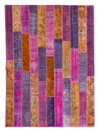Çok Renkli Boyalı Patchwork Halı - 176 cm x 244 cm