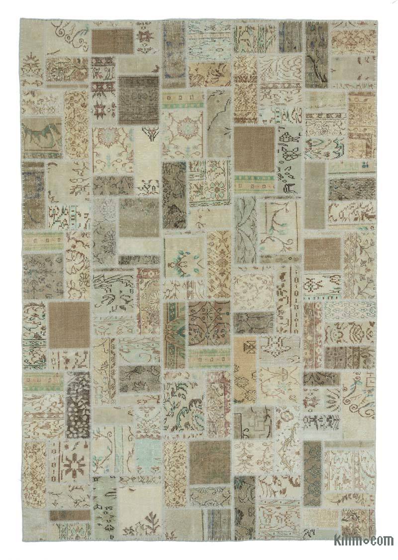 Bej Boyalı Patchwork Halı - 200 cm x 299 cm - K0020257