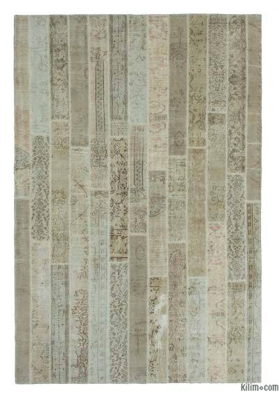 Bej Boyalı Patchwork Halı - 202 cm x 305 cm