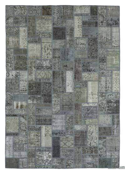 Gri Boyalı Patchwork Halı - 207 cm x 299 cm