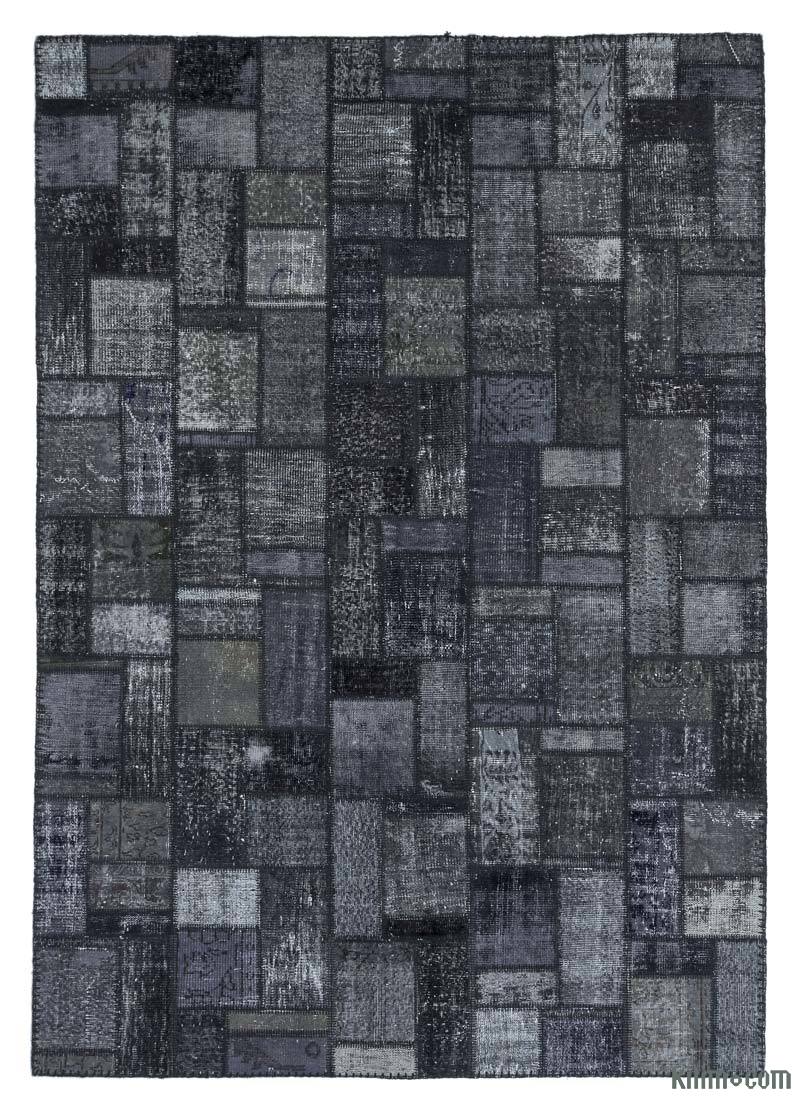 Siyah Boyalı Patchwork Halı - 205 cm x 297 cm - K0020261