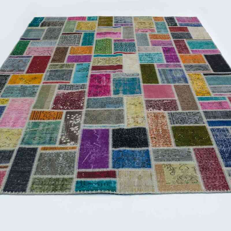 Multicolor Alfombra De Retazos Turca Sobre-teñida - 206 cm x 297 cm - K0020262