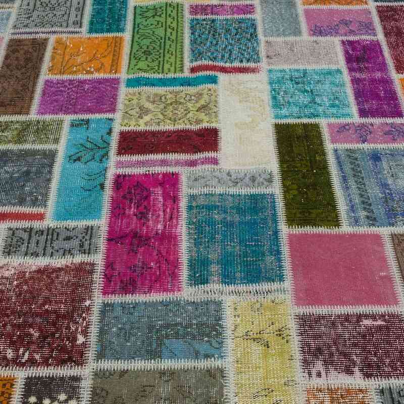 Multicolor Alfombra De Retazos Turca Sobre-teñida - 206 cm x 297 cm - K0020262