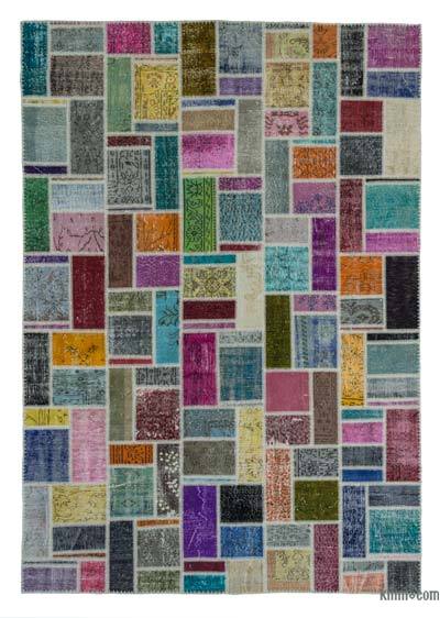 Çok Renkli Boyalı Patchwork Halı - 206 cm x 297 cm