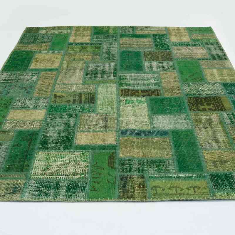 Yeşil Boyalı Patchwork Halı - 172 cm x 238 cm - K0020263