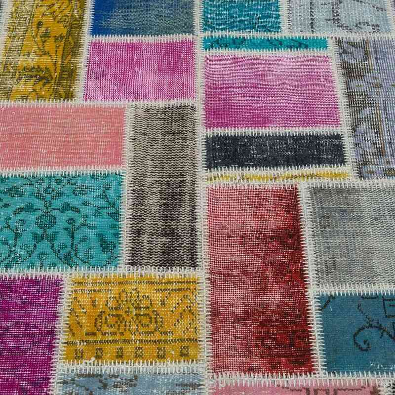 Multicolor Patchwork Hand-Knotted Turkish Rug - 5' 9" x 7' 9" (69" x 93") - K0020265