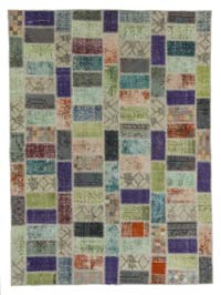 Çok Renkli Boyalı Patchwork Halı - 180 cm x 241 cm
