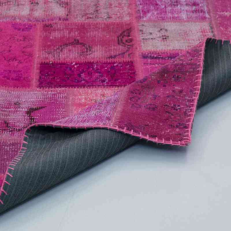 Fuşya Boyalı Patchwork Halı - 173 cm x 238 cm - K0020273