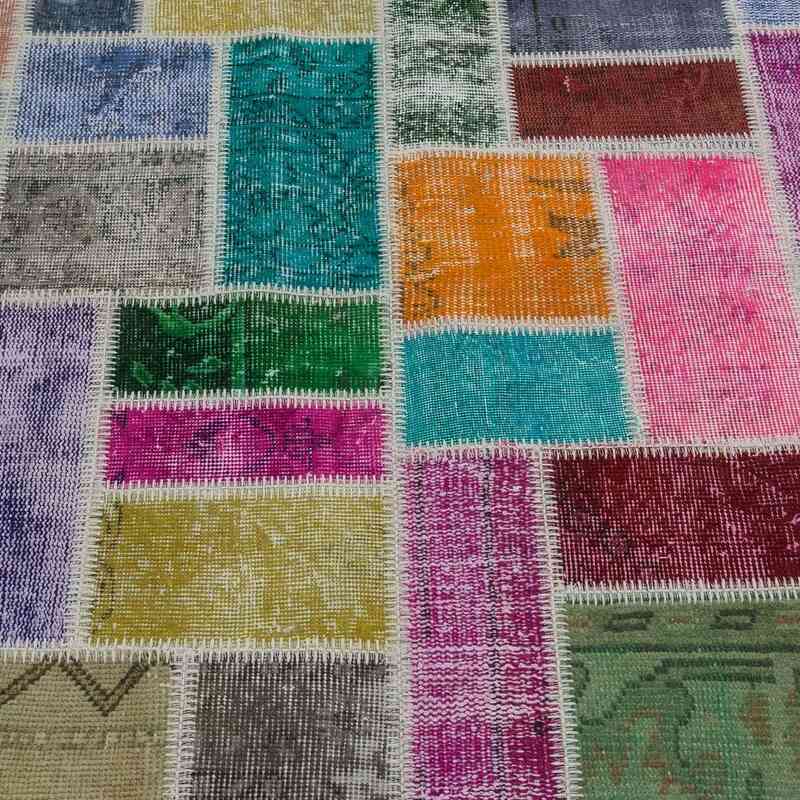 Multicolor Alfombra De Retazos Turca Sobre-teñida - 172 cm x 238 cm - K0020276