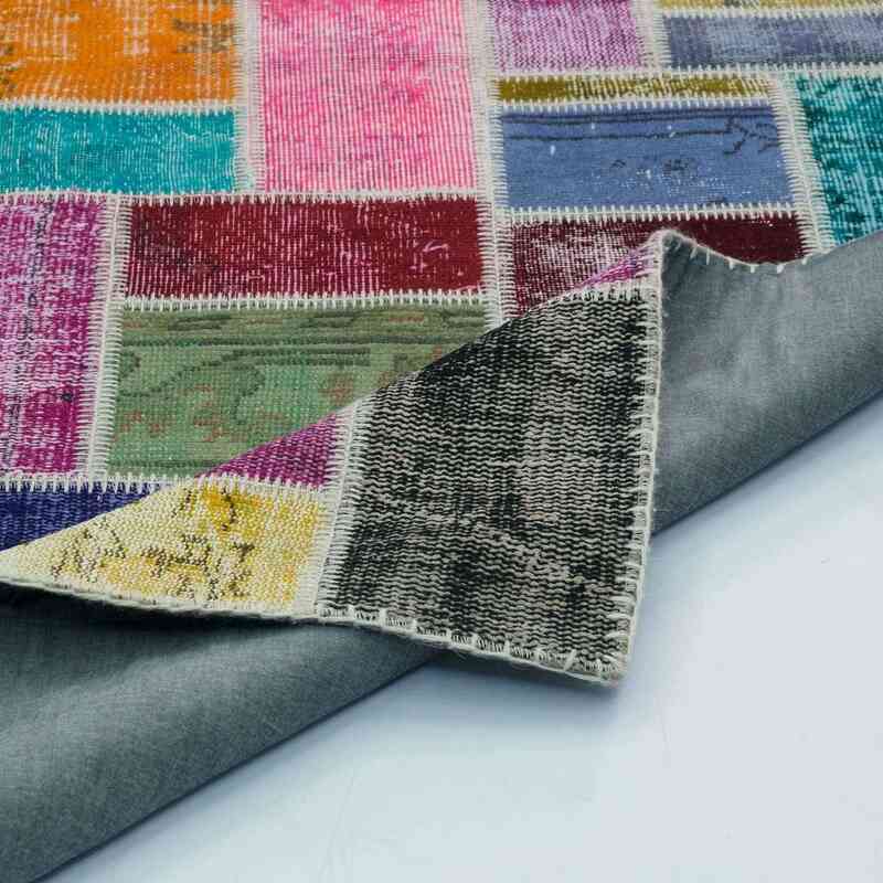 Multicolor Alfombra De Retazos Turca Sobre-teñida - 172 cm x 238 cm - K0020276
