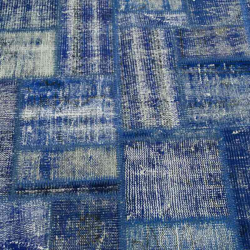 Blue Patchwork Hand-Knotted Turkish Rug - 5' 8" x 7' 10" (68 in. x 94 in.) - K0020281