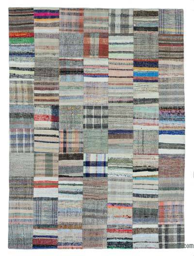 Çok Renkli Anadolu Çaput Patchwork Kilim - 211 cm x 296 cm