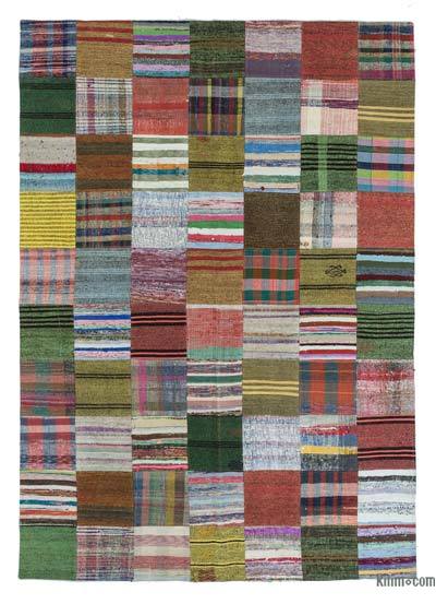 Çok Renkli Anadolu Çaput Patchwork Kilim - 208 cm x 301 cm