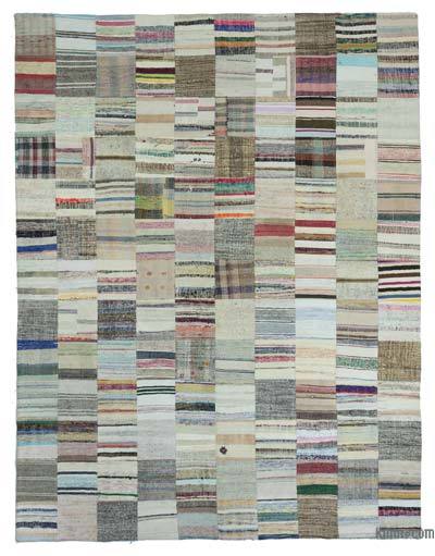 Çok Renkli Anadolu Çaput Patchwork Kilim - 302 cm x 401 cm