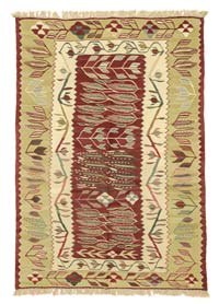 Red New Handwoven Turkish Kilim Rug - 3' 11" x 5' 7" (47" x 67")